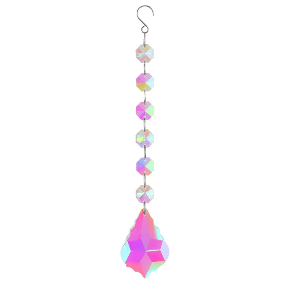 Star Moon Crystal Sun Catcher Bohemian Rainbow Maker Wind Chime  Home Outdoor Garden Hanging Ornament Window Decoration New In
