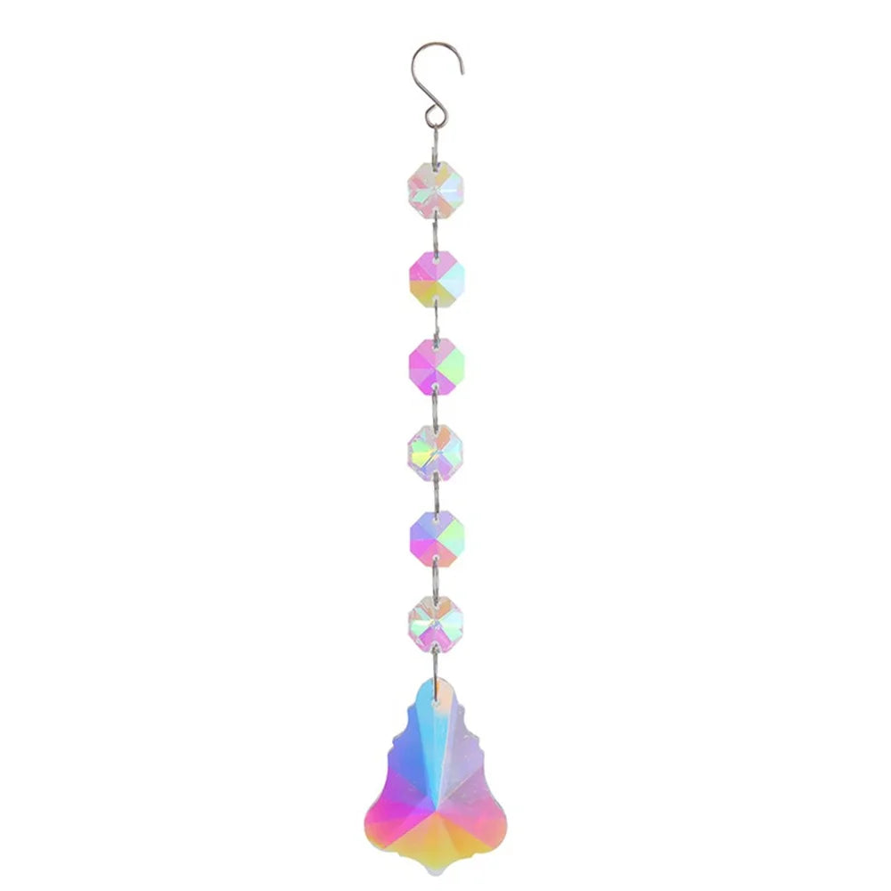 Star Moon Crystal Sun Catcher Bohemian Rainbow Maker Wind Chime  Home Outdoor Garden Hanging Ornament Window Decoration New In