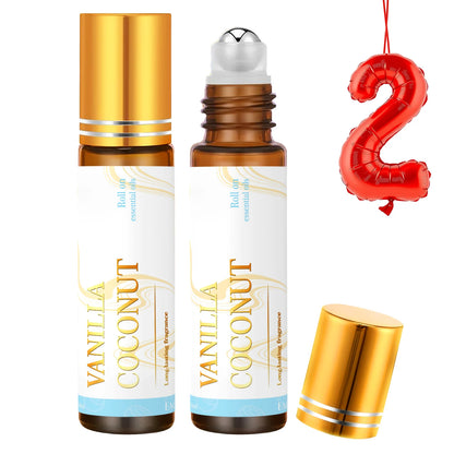 2PC 10ml Roller Essential Oils Massage oil Coffee Lollipop Vanilla coconut Lavender Peony Cotton Candy Raspberry Cherry Gifts