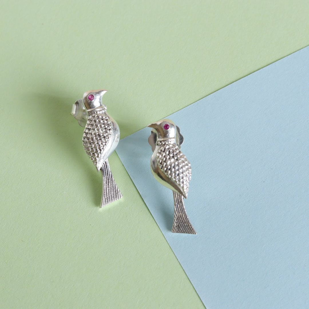 Carved Bird Earrings-0