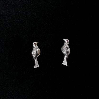 Carved Bird Earrings-1