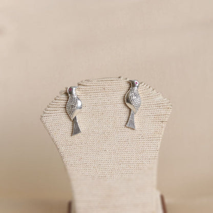 Carved Bird Earrings-3