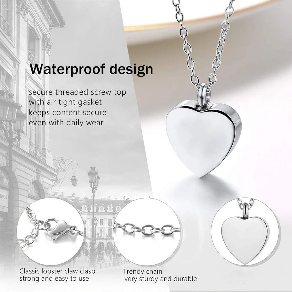 Cremation jewelry Pet dog paw print owner's foot pattern pendant necklace keepsake jewelry -Never walk alone