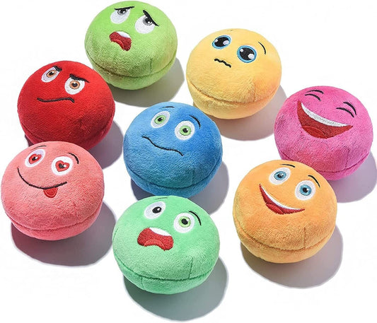 Squeaky Dog Toys, [8 Pack] Soft Stuffed Plush Balls with Squeakers, Interactive