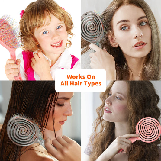 Wide Curved Vented Hair Brush Detangle with Nylon Bristles Best for Men Women Brushes