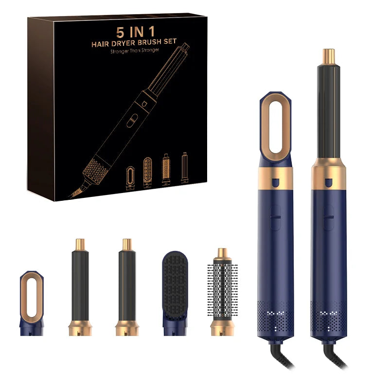 Professional Air Hair Styler 5 In 1 Low Noise Hair Curling Straightening Hair Drying 1000W Hot Air Brushes