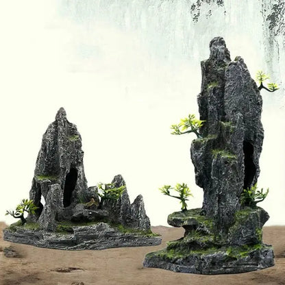 Ecological Lacape Aquarium Decoration Resin Mountain Scenery Pet Fi Tank Decorative Accories Simulation Mountain Ston...