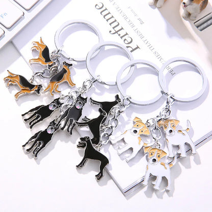 Jack Russell Terrier Keychain For Women Men Bulldog Shepherd Dog Pendant Key Ring Pet Jewerly Friends Christmas Gift llavero