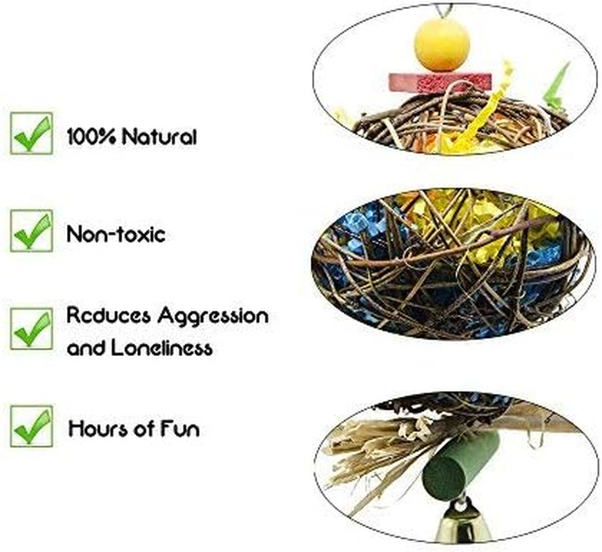 PINCHUANG 2 Pack Bird Chewing Toys Foraging Shredder Toy Parrot Cage Shredder Toy Foraging Hanging Toy for Cockatiel Conure African Grey Amazon