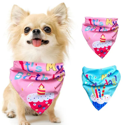 Dog Birthday Party Supplies Dog Girl Boy Birthday Bandanas Set with Dog Birthday Hat Scarf Birthday Banner Balloons and Bowtie