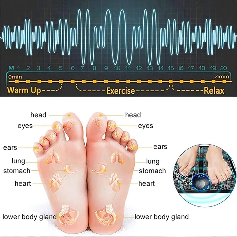 Electric Foot Massager Pad Muscle Massage Relaxation Trainer For Massage Fitness Outdoor Sport Home Family Relax