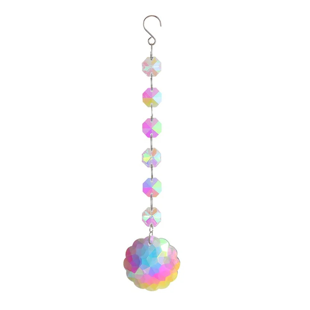 Star Moon Crystal Sun Catcher Bohemian Rainbow Maker Wind Chime  Home Outdoor Garden Hanging Ornament Window Decoration New In