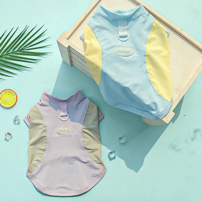 Sun Protection Dog Shirt Quick-Drying Ice Silk Dog Cooling T-shirts Summer Pet Sleeveless Clothes for Small Medium Dogs