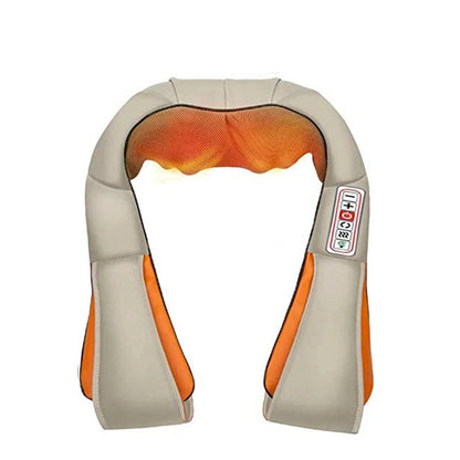 3D Kneading & Shiatsu Massage Shawl Pillow with Heat Therapy - Portable Neck Shoulder Back Massager for Home, Office Use - Relie