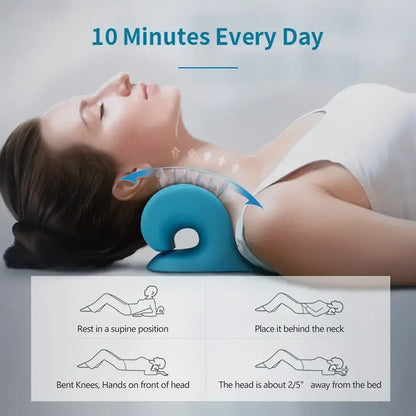 C-Type Neck Shoulder Relaxer Cervical Spine Stretch Muscle Relaxation Traction Device Massage Pillow Correction Chiropractic