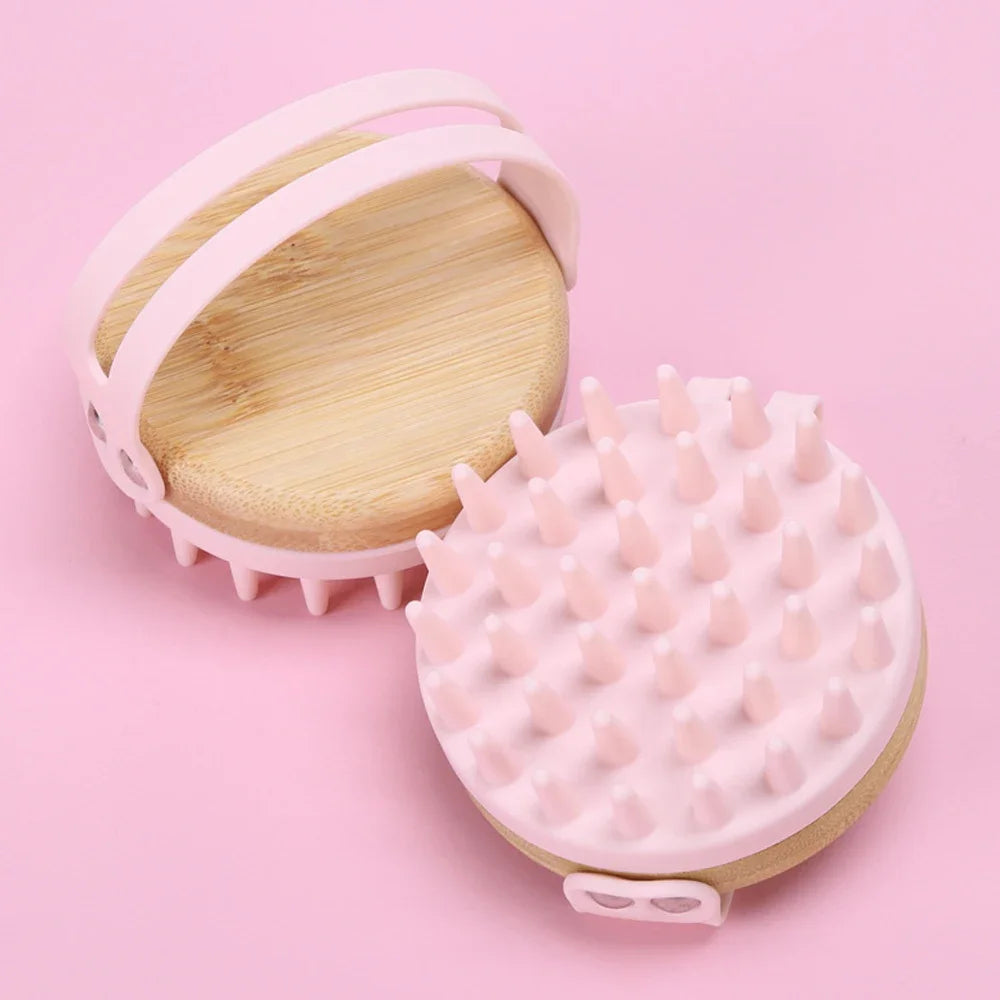 New Scalp Massager Brush Wooden Wet and Dry Hair Scalp Care Brush Brush Scalp Scrubber Exfoliator Body Massager