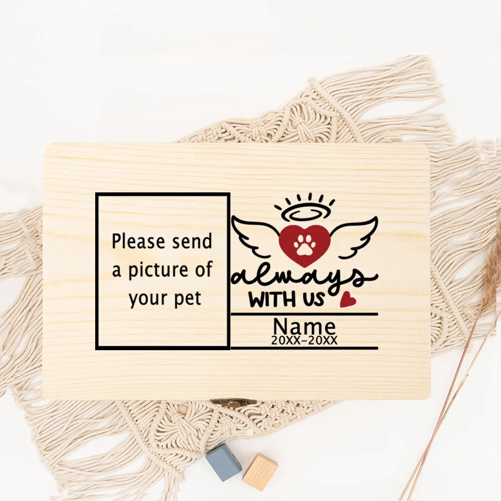 Personalized Pet Urn Customize Name and Date Dog Ashes Custom Funeral Box Pet Remains Wood Box Cremation Cat Ashes Urn Box