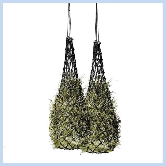 MLGB-2 Pcs Slow Feed Hay Net Hay Feeder Hay Bag Hay Net For Horses Slow Feeder Haynet 40 Inch Length With 2 Inch Holes Durable