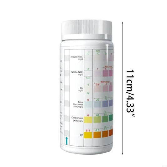 KX4B 6 in 1 100PCS Aquarium Testing Strips for Swimming Pool Water Test Strips for Fish Testing for Freshwater Saltwater