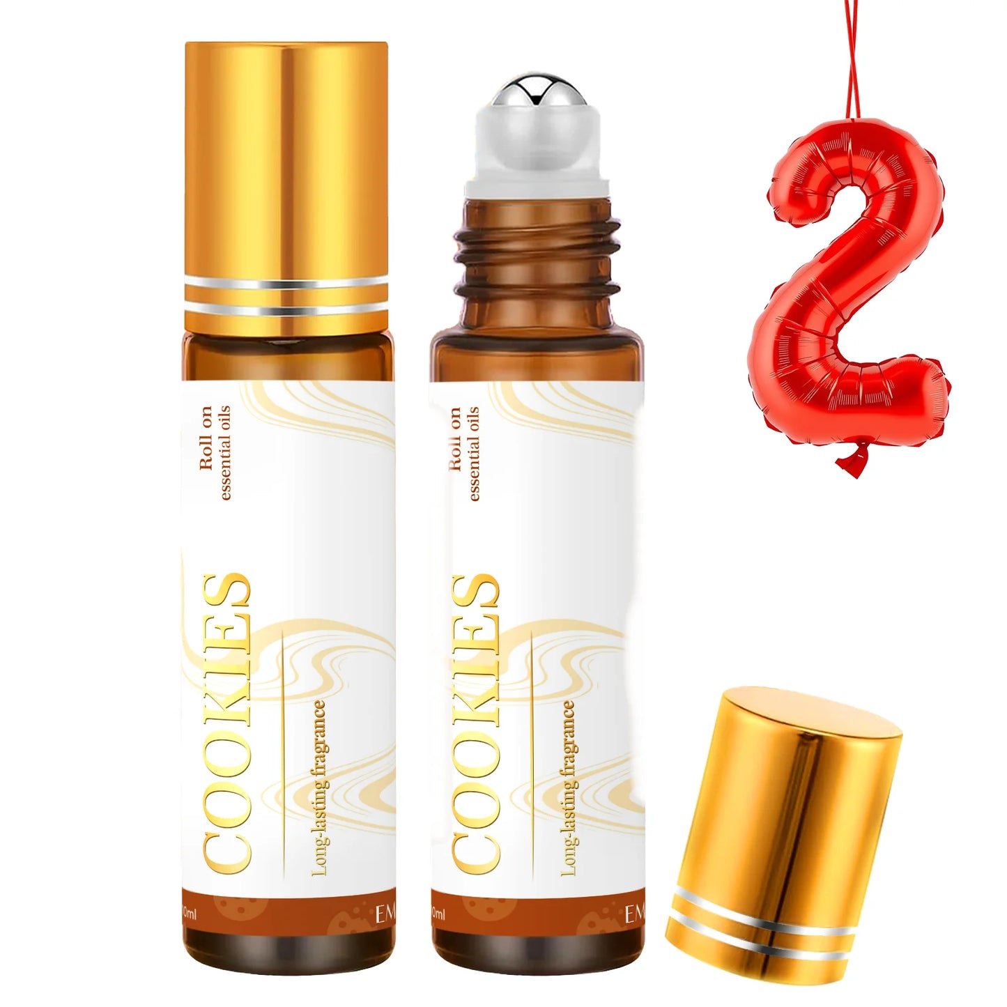 2PC 10ml Roller Essential Oils Massage oil Coffee Lollipop Vanilla coconut Lavender Peony Cotton Candy Raspberry Cherry Gifts