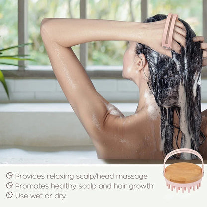 New Scalp Massager Brush Wooden Wet and Dry Hair Scalp Care Brush Brush Scalp Scrubber Exfoliator Body Massager