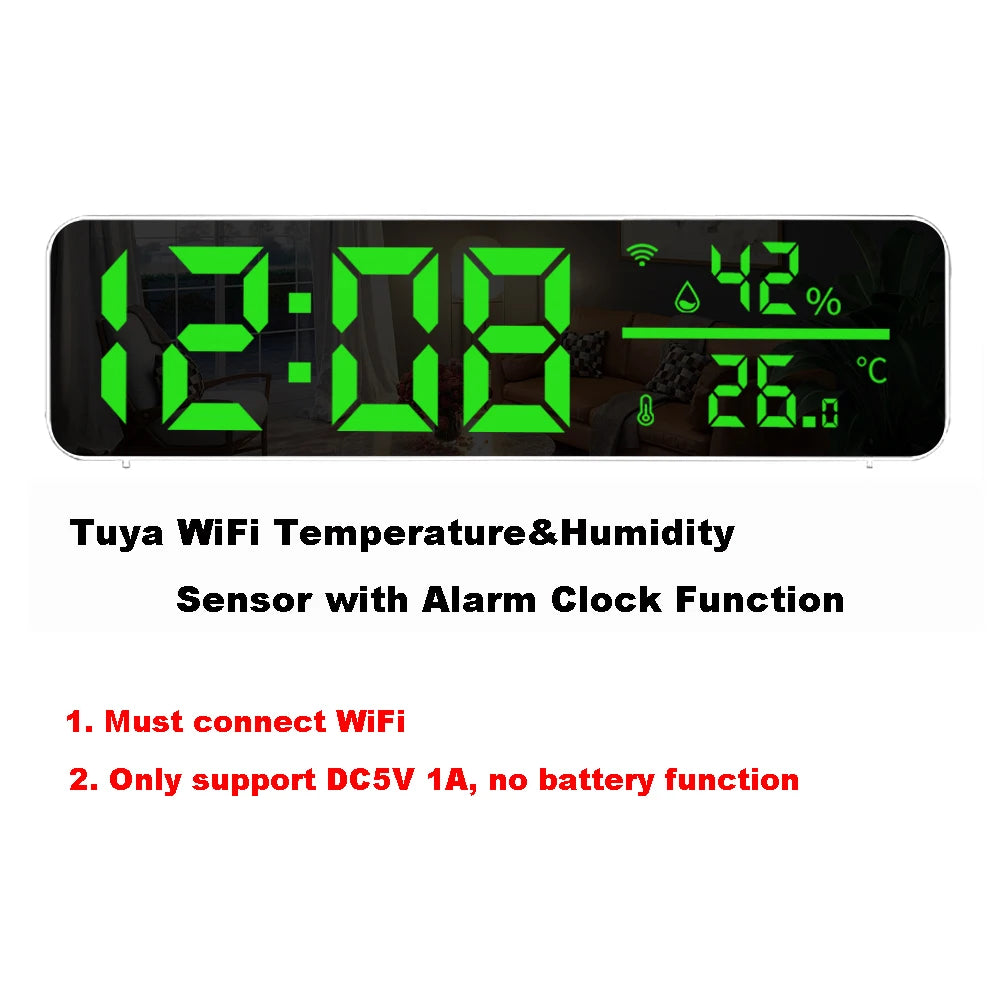 Tuya Zigbee or WiFi Temperature Humidity Sensor Home Connected Thermometer Compatible With Smart Life Alexa Google Assistant