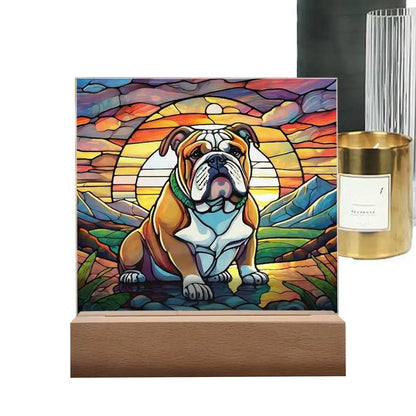 Stained Acrylic Dog Panel Decoration Sun Catcher Pet Memorial Decoration Sun Catcher Pet Memorial Decoration Handcrafted Dog Sun