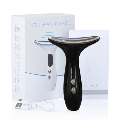 Neck Beauty Device EMS Microcurrent Chin Facial Lifting LED Firming Rejuvenation Anti Wrinkle Skin Care Face Massager
