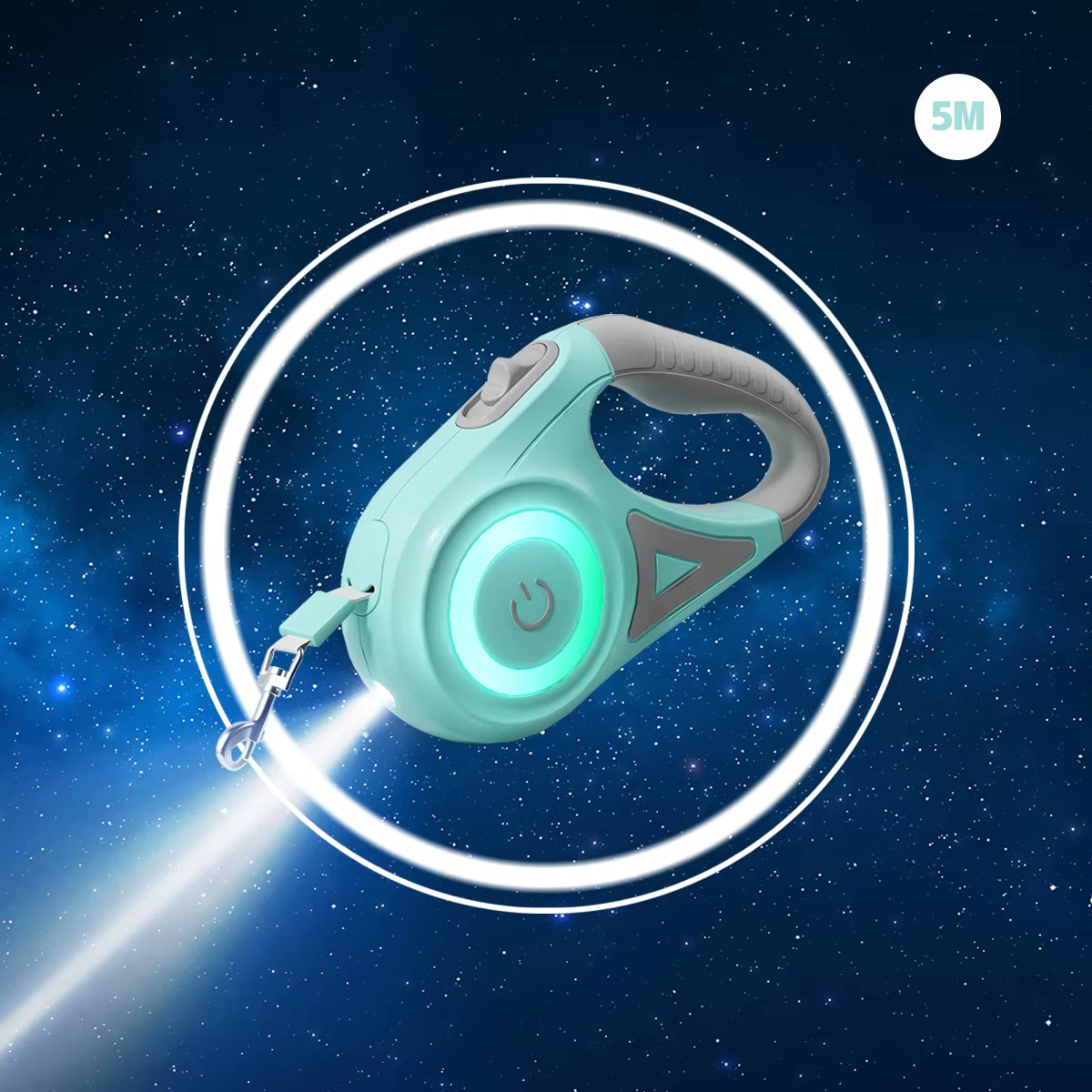 GlowPaw LED FlexiLeash – Light-Up Retractable Leash for Pets of All Sizes