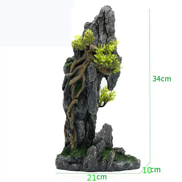 Ecological Lacape Aquarium Decoration Resin Mountain Scenery Pet Fi Tank Decorative Accories Simulation Mountain Ston...