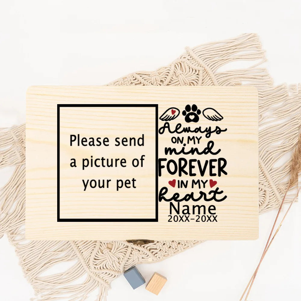Personalized Pet Urn Customize Name and Date Dog Ashes Custom Funeral Box Pet Remains Wood Box Cremation Cat Ashes Urn Box