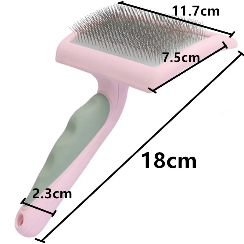 Dog Brush Stainless Steel Dogs Combs Massage Dog Grooming Brush Pet Hair Remover Cleaning Tools Soft Handle Cat Comb Brush Cat