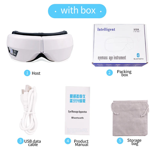 6D Smart Vibration Eye Massager Airbag Compress Eye Care Instrument Bluetooth Music Eye Massage Sleep Mask Eye Relax Fatigue