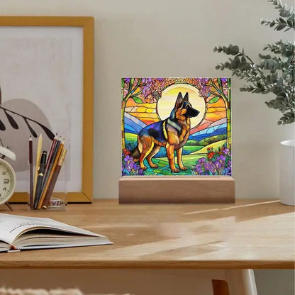 Stained Acrylic Dog Panel Decoration Sun Catcher Pet Memorial Decoration Sun Catcher Pet Memorial Decoration Handcrafted Dog Sun