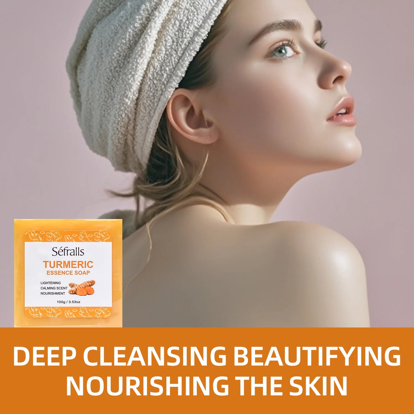 Séfralls Turmeric Skincare SetBlemish & Wrinkle Face SerumDeep CleansingBrightening & MoisturisingTurmeric SoapAnti Wrinkle