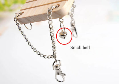 Wooden Hamster Swing Toys Hammock Pet Suspension Swing Toy with Bell Pet Bird Parrot Stand Platform Bridge Pet Cage Accessories