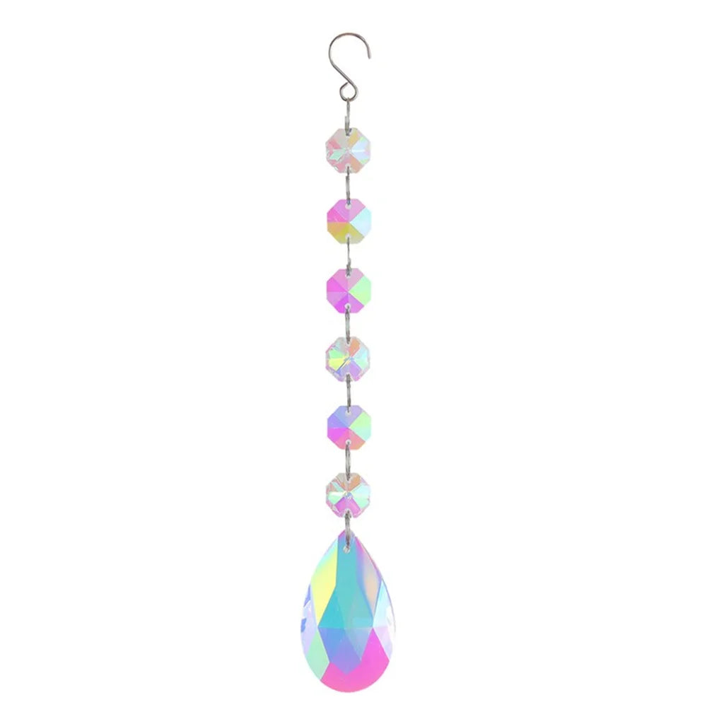 Star Moon Crystal Sun Catcher Bohemian Rainbow Maker Wind Chime  Home Outdoor Garden Hanging Ornament Window Decoration New In