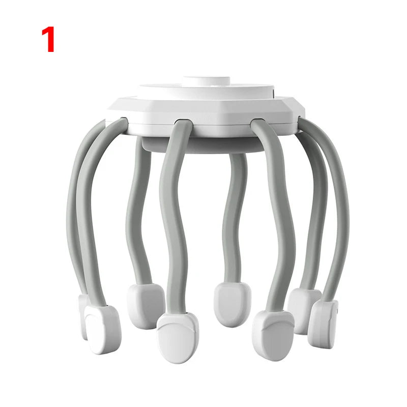 Electric Octopus Scalp Massager Hands-free 8 Claws Vibration Contacts 360 Degree 3 Modes Head Scratcher Massage Health Care
