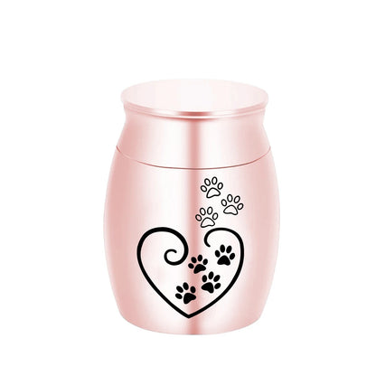 Cremation Ashes Holder Urn for Pet Ashes Paw Print Cat Dog Ashes Memorial Keepsake Aluminium alloy Waterproof Decorative Urns