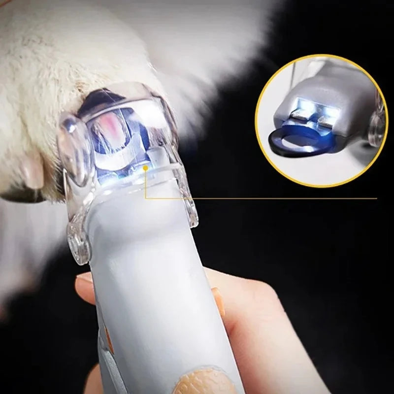 Pet Nail Clipper Professional Nail Trimmer with LED Light Magnifying Convex Mirror Dog Cat Pet Grooming Cleaning Supplies