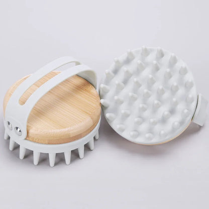 New Scalp Massager Brush Wooden Wet and Dry Hair Scalp Care Brush Brush Scalp Scrubber Exfoliator Body Massager