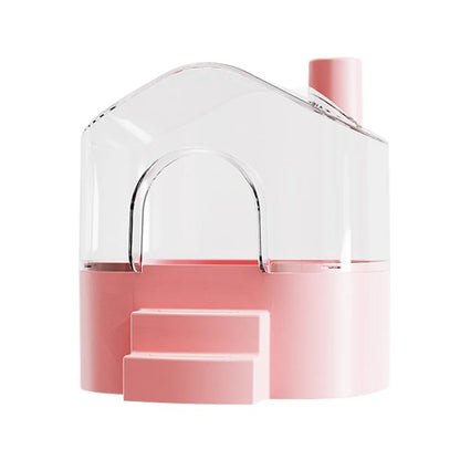 Detachable Pet Bird Bath Box Transparent Large Space Hamster Bathtub Anti-leak Household Hamster Bath House Bathtub Supplies