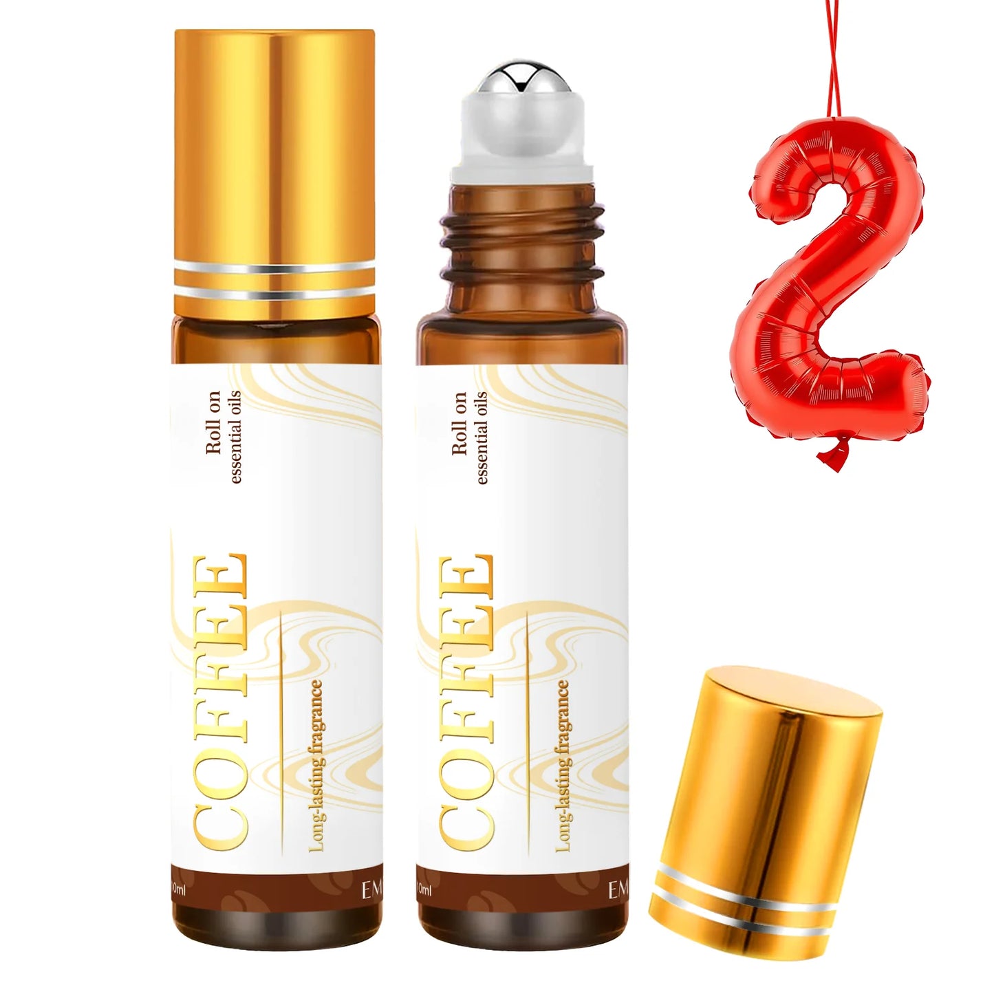 2PC 10ml Roller Essential Oils Massage oil Coffee Lollipop Vanilla coconut Lavender Peony Cotton Candy Raspberry Cherry Gifts