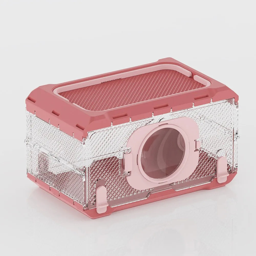 Folding Insect Observation Box Transparent Waterproof Portable Hamster Cage Wear Resistant Pet Observation Box for Outdoor