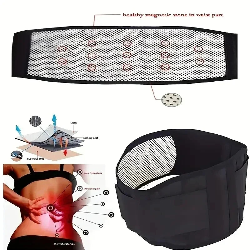 Adjustable 20-Magnet Self-Heating Magnetic Therapy Belt for Back and Waist – Sports Support & Waist Massage Belt