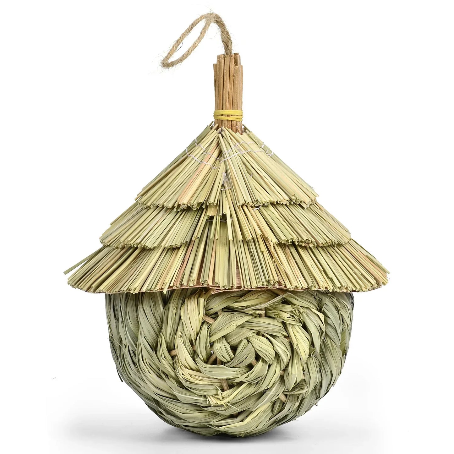 Straw Bird Nest Hanging Pet Bird House Bird Nest for Parrot Starling Canary Lovebird Parakeet Handmade Honeycomb Shape Bird Nest