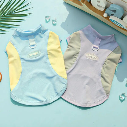 Sun Protection Dog Shirt Quick-Drying Ice Silk Dog Cooling T-shirts Summer Pet Sleeveless Clothes for Small Medium Dogs