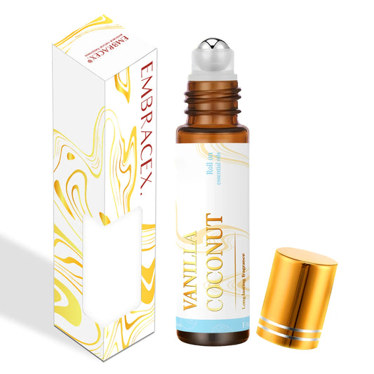 10ml Vanilla Coconut Essential Oil Rollerball Perfume Natural Fragrance Skincare Nail care Body massage Mini Holiday gifts