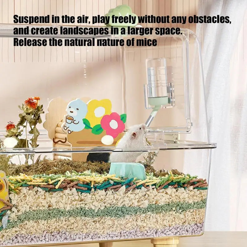 Hamster Water Bottle Stand Acrylic Transparent Feeder Bracket For Squirrels Leakproof Hamster Water Bottle Magnetic Holder