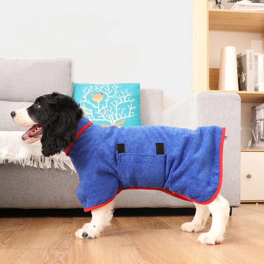 Super absorbent dog bathrobe - Quick-drying pet towel pack, suitable for small/large dogs and cats, full-body coverage, comforta